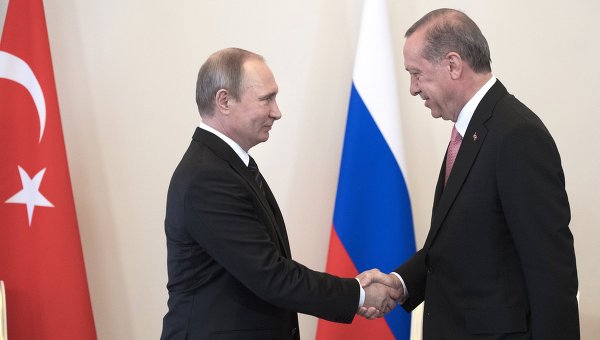 Встреча президентов России и Турции В. Путина и Р. Эрдогана в Санкт-Петербурге