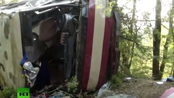 Смертельное ДТП с автобусом в Крыму. Видео