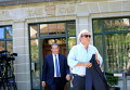 Бывший президент УЕФА Мишель Платини покидает Спортивный арбитражный суд в Лозанне, Швейцария