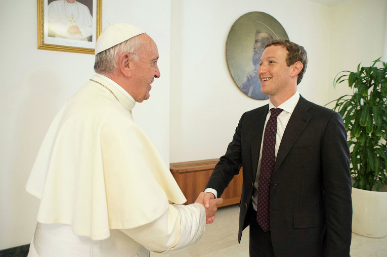 Встреча Папы Римского Франциска и основателя социальной сети Facebook Марка Цукерберга