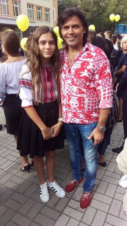 Актер Виталий Борисюк, муж Ольги Сумской, с дочерью