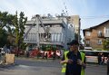 Последствия пожара в офисе телеканала Интер в Киеве