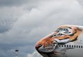 Презентация ливреи самолета Boeing 747-400 в тигриной раскраске