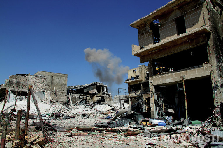 Освобожденный район Рамусе на юге Алеппо