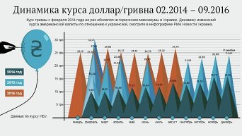 Изменение курса доллара в Украине. Инфографика