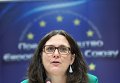Европейский комиссар по вопросам торговли Сесилия Мальмстрем. Архивное фото