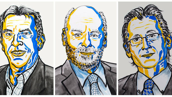 Нобелевские лауреаты по химии Жан-Пьер Соваж, Фрейзер Стоддарт и Бернард Феринга