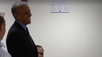 Как Обама досрочно проголосовал на выборах президента США. Видео