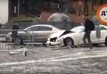 В Киеве Mercedes влетел в памятник герою Небесной сотни