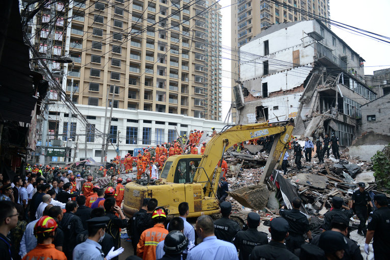 Обрушение жилых домов в Китае