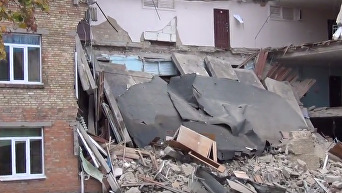 Обрушение школы в Василькове вблизи Киева. Видео