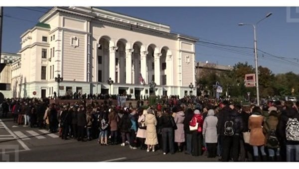 Церемония прощания с Моторолой в Оперном театре Донецка