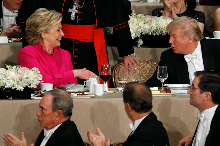Клинтон и Трамп приняли участие в совместном обеде