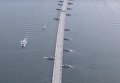 Наведение понтонно-мостовой переправы через реку Днепр. Видео