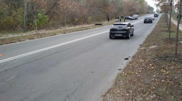 Из-за белки в Киеве столкнулись два автомобиля, один из которых перевернулся