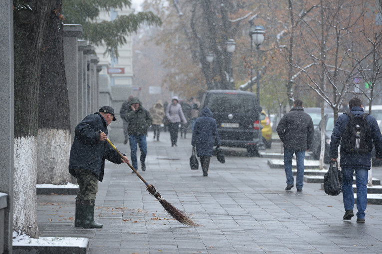 Мокрый снег в Киеве