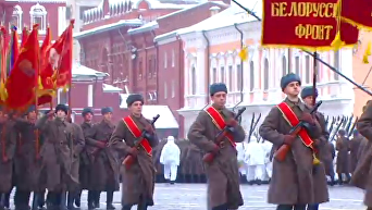 Марш в честь 75-й годовщины военного парада 1941 года в Москве. Видео