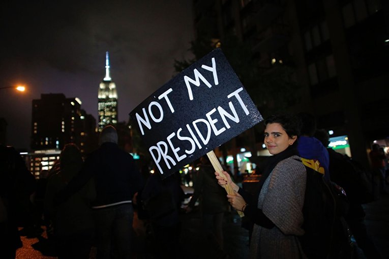 В Нью-Йорке протестуют против избрания Трампа президентом
