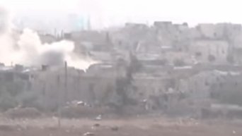Ракетный обстрел жилых кварталов Алеппо. Видео