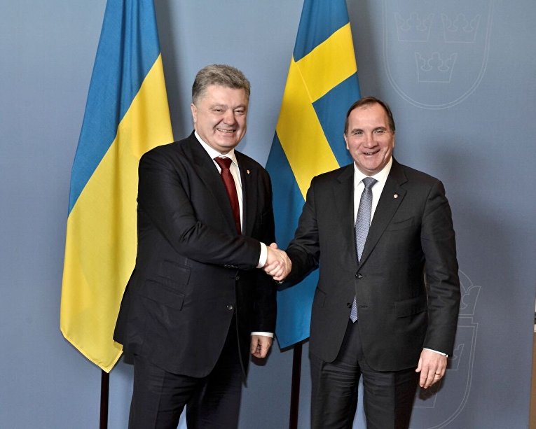 Президент Украины Петр Порошенко и премьер-министр Швеции Стефан Лёвен