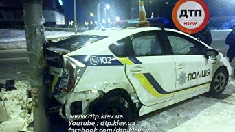 ДТП с участием полицейской машины в Киеве