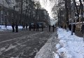 Перекрытая улица Банковая в Киеве утром 15 ноября