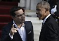 Премьер-министр Греции Ципрас и президент США Обама в Афинах