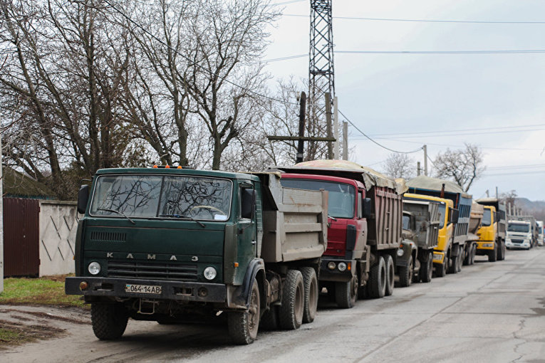 Акция протеста водителей грузовиков в Приднестровье
