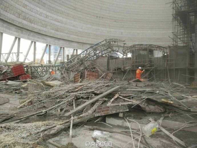 Обрушение на строящейся электростанции в китайской провинции Цзянси