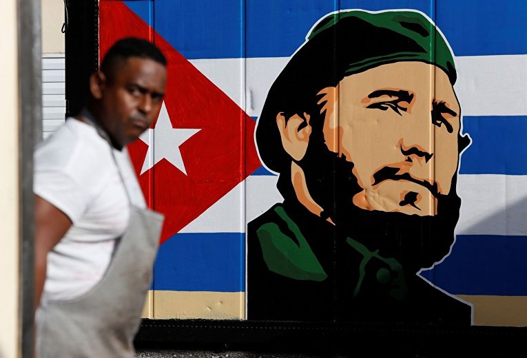 Граффити с изображением Фиделя Кастро в Гаване, Куба