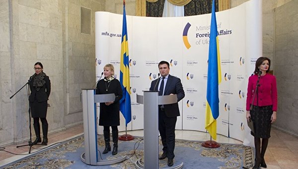 Министр иностранных дел Украины Павел Климкин в ходе встречи с министром иностранных дел Швеции Маргот Валльстрём