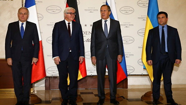 Министры иностранных дел Украины, Франции, Германии и России в Минске