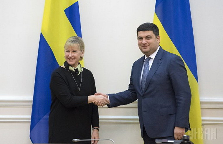 Встреча премьер-министра Украины Владимира Гройсмана с министром иностранных дел Швеции Маргот Вальстрем