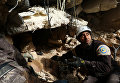 Сирийский город Идлиб после авиаобстрелов