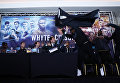 Британский боксер Дерек Чисора бросил стол в чемпиона Британии в супертяжелом весе Дилиана Уайта во время пресс-конференции перед боем.