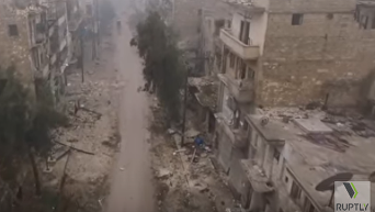 Дрон снял масштабные разрушения в Алеппо. Видео