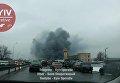Пожар у метро Лесная в Киеве