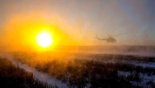 Президентский вертолет Петра Порошенко в Донецкой области