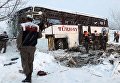 В Турции пассажирский автобус упал со скалы
