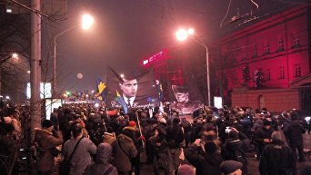 Факельное шествие в честь дня рождения Бандеры в Киеве