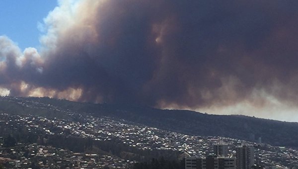Крупный природный пожар в Чили