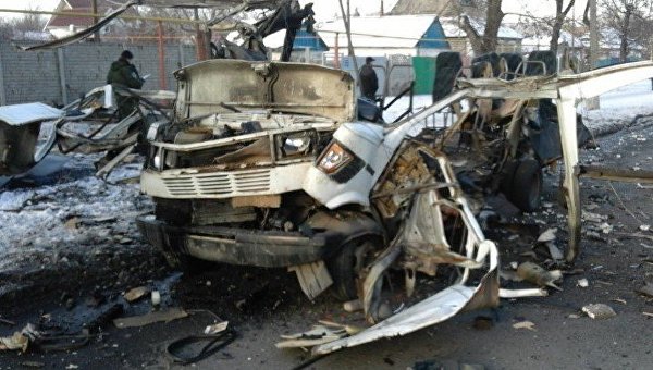 На месте взрыва в Донецке