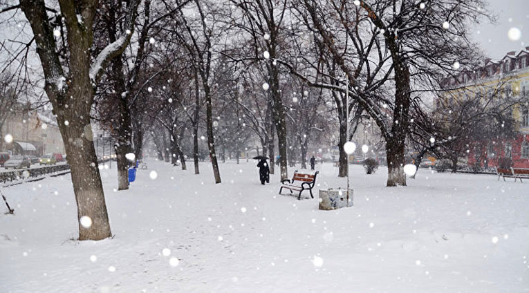 Снегопад в Ужгороде