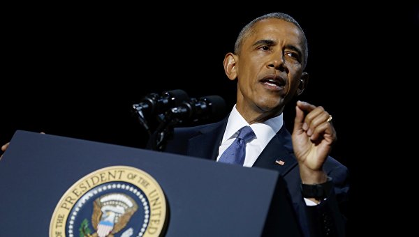 Барак Обама во время прощальной речи