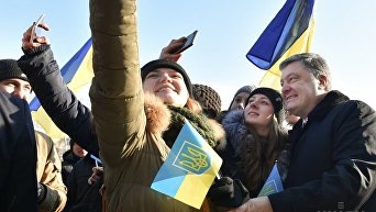 Президент Украины Петр Порошенко во время рабочей поездки в Одесскую область