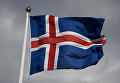 Государственный флаг Исландии в исландском городе Коупавогюр
