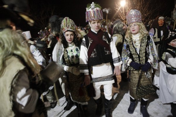 Празднование Маланки в селе Красноильск Черновицкой области