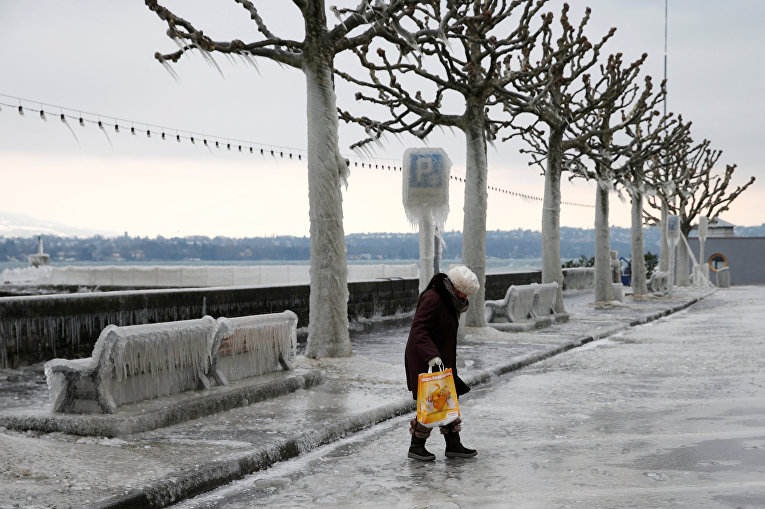 Последствия морозной погоды в Швейцарии