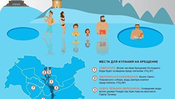 Крещение в Киеве. Места для купания. Инфографика