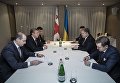 Президент Украины Петр Порошенко на переговорах с премьером Грузии Георгием Квирикашвили